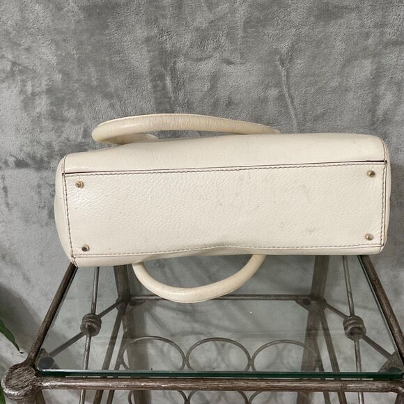 Kate Spade Leather Handbag/tote Ivory Triple compartment footed bag - Picture 14 of 16